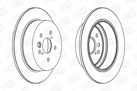 TOYOTA Диск тормозной задн.Rav 4 II 00- CHAMPION 562288CH (фото 1)
