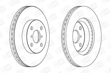 Диск гальмівний передній (кратно 2шт.) Toyota Yaris (10-) CHAMPION 562421CH