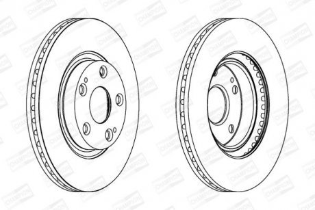 Диск гальмівний передній (кратно 2шт.) Toyota Auris (06-12), Avensis (03-08), Cor CHAMPION 562430CH