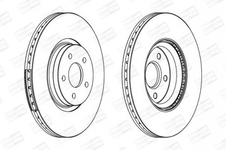 Диск гальмівний передній (кратно 2) Ford C-Max (07-)/Volvo S40 II, V40 CHAMPION 562434CH-1 (фото 1)