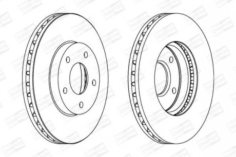 Диск тормозной передний (кратно 2шт.) Nissan Almera (98-06), X-Trail (01-13) CHAMPION 562441CH