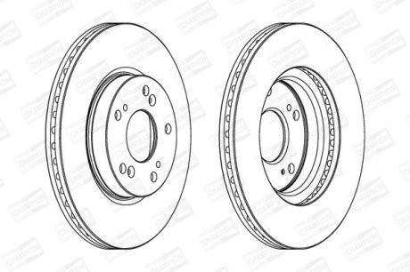 HONDA Диск тормозной передн.Civic 05 - (282*23) CHAMPION 562457CH