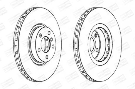 Диск гальмівний передній BMW X5 (E70) 06-13, X5 (F15, F85) 13-18, X6 (E71, E72) 07-14 CHAMPION 562520CH-1