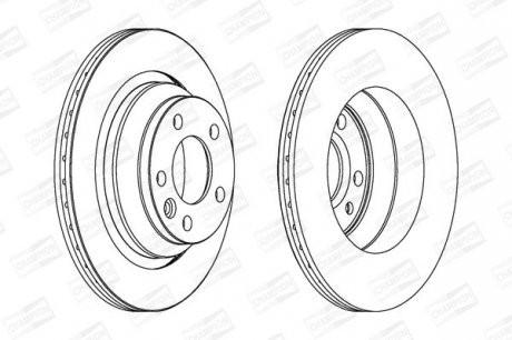 Диск тормозной задний (кратно 2шт.) VW MULTIVAN V (03-15) CHAMPION 562603CH