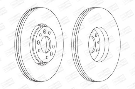 CITROEN Тормозной диск передн. Jumpy,C5 III 08-,Fiat scudo,Peugeot 407,508,Expert 07- CHAMPION 562622CH