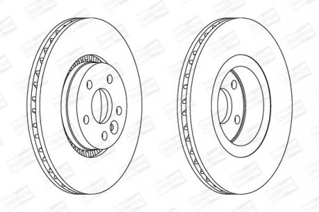 Диск тормозной передний (кратно 2шт.) Volvo S80 (06-), V70 (06-), XC70 (07-) CHAMPION 562643CH-1