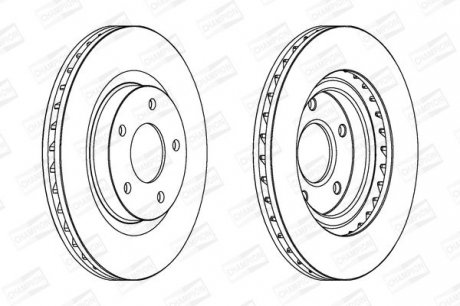 Диск гальмівний передній (кратно 2шт.) Jeep Compass (06-), Patriot (07-17)/ Mitsu CHAMPION 562790CH (фото 1)