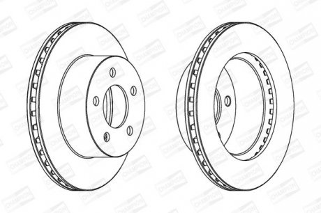 JEEP Диск тормозной передний Cherokee,Grand Cherokee,Wrangler 84-07 CHAMPION 562802CH