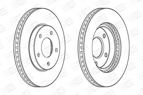 Диск гальмівний передній (кратно 2) Mitsubishi Lancer, Space Runner CHAMPION 562820CH