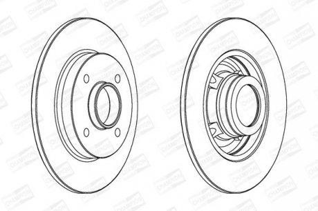 CITROEN Диск тормозной задн.C3,C4 Peugeot 207,307 CHAMPION 562938CH-1