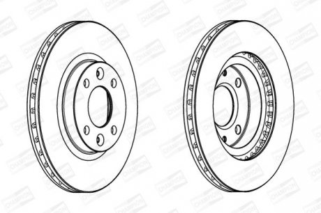 Диск гальмівний DACIA LOGAN 1.2 1.5 2012-, SANDERO 2012-, RENAULT CLIO IV 2012- передн. (CHAMPIO CHAMPION 562960CH