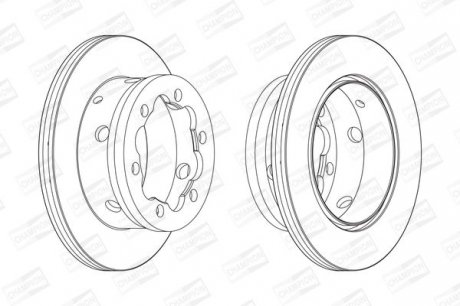 DB Диск тормозной задн. (вентил.) Sprinter 95-06 VW LT 96- (285*22) CHAMPION 567810CH (фото 1)
