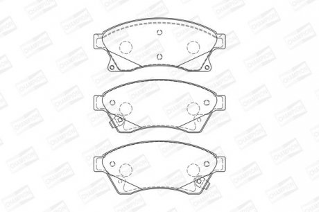 Колодки гальмівні дискові передні CHEVROLET AVEO Saloon (T300) 11-, CRUZE (J300) 09-|OPEL ASTRA J (P10) 09-15 CHAMPION 573332CH (фото 1)