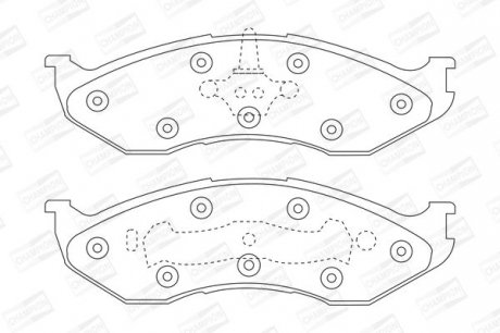 JEEP Колодки тормозные передние Cherokee,Grand Cherokee,Wrangler 2.1/2.5 90- CHAMPION 573713CH (фото 1)