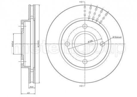 Диск тормозной передний FORD Escort, Fiesta -02 CIFAM 800-169