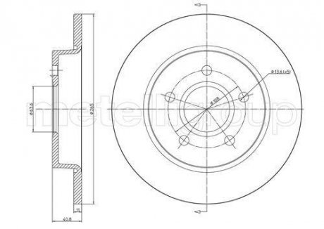 Гальмівний диск зад. Focus II 04-/C-MAX 07- (265x11) CIFAM 800-688C