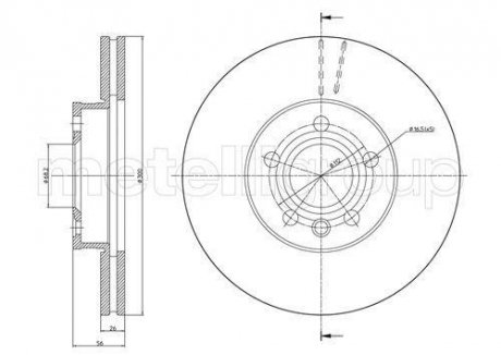 FORD Гальмівний диск передн. GALAXY I 1.9 95-, 2.0 95-, 2.3 97-, SEAT, VW CIFAM 800-736C