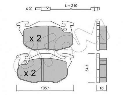 Тормозные колодки перед. CITROEN Saxo PEUGEOT 1xx/2xx/3xx/4x CIFAM 822-037-0