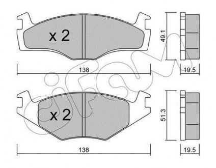 VW Тормозные колодки передн.Golf I,II,III,Jetta -92, Passat -88 CIFAM 822-045-1