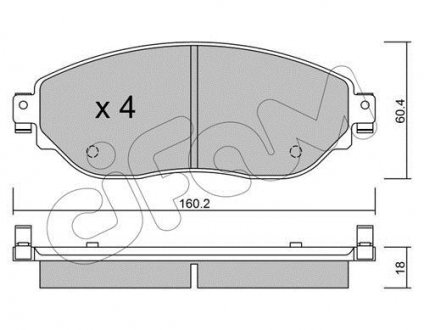 NISSAN Гальмівні колодки передн. Primastar, Renault Trafic III, Opel Vivaro, NV300 14- CIFAM 822-1003-0