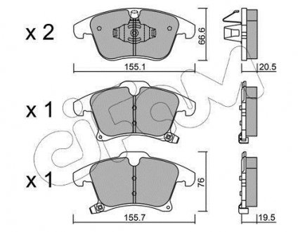 Тормозные колодки перед. Ford Galaxy/Mondeo V 1.0-2.5 12- CIFAM 822-1039-0