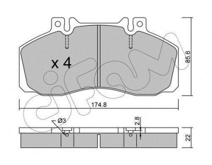 Тормозные колодки W905/T2-W667/W668/W669/W670 (85-13) CIFAM 822-267-0