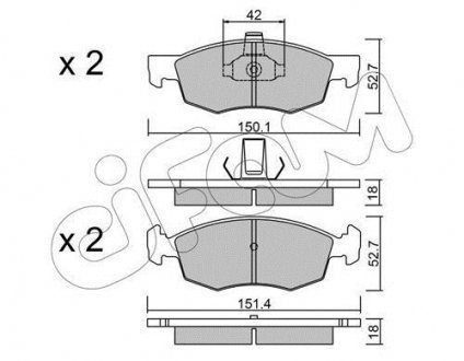 FIAT Тормозные колодки передн.Doblo 01- CIFAM 822-274-2