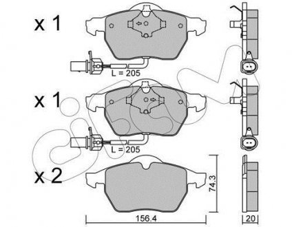 Тормозные колодки перед Passat B5/Audi A4/A6 00-05 CIFAM 822-314-0