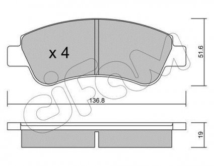 Колодка торм. диск. CITROEN C4, PEUGEOT PARTNER передн. CIFAM 822-327-0