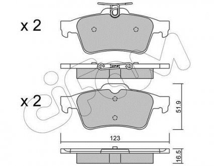 Колодка торм. диск. FORD FOCUS, MAZDA 3,5, OPEL VECTRA C, RENAULT LAGUNA задн. CIFAM 822-337-1