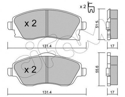 OPEL Тормозные колодки передн.Corsa C 1,0-1,8 00- CIFAM 822-340-0