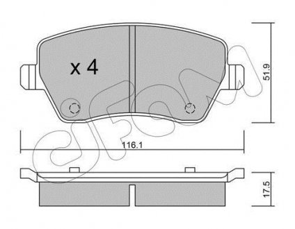 Гальмівні колодки перед Kangoo/Logan 08-/Duster 10- (TRW) CIFAM 822-485-0