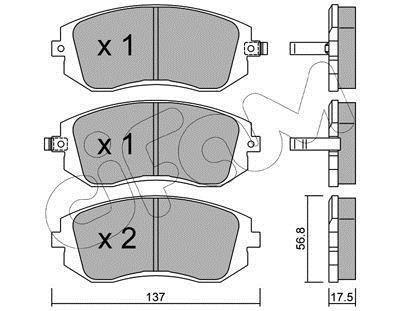 Гальмівні колодки перед. Subaru Impreza 02-/Forester 02- (akebono) CIFAM 822-500-0