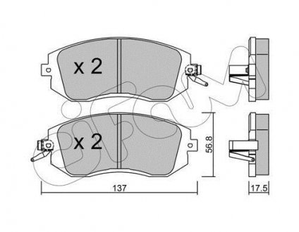 Тормозные колодки перед. Subaru Impreza 02-/Forester 02- (akebono) CIFAM 822-500-1