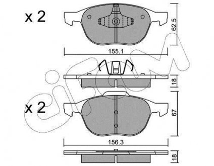 FORD Тормозные колодки передн.C-Max,Focus II,III,Kuga I,II Mazda 3,5,Volvo 03- CIFAM 822-534-0