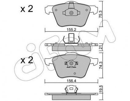 Колодки гальмівні перед. S60/S80/V70/XC70/XC90 (98-14) CIFAM 822-599-0 (фото 1)