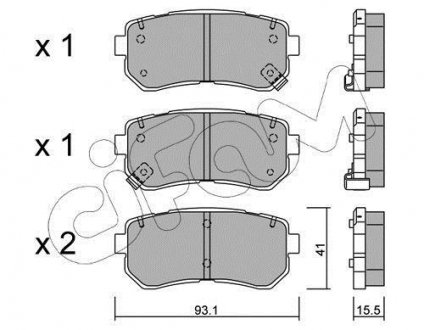 Колодки гальмівні задн. Accent/Ceed/Cerato/Creta/i20 (05-21) CIFAM 822-725-0