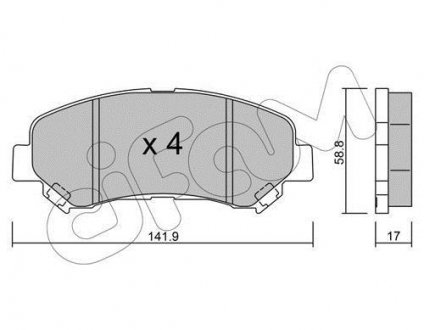 Тормозные колодки перед. QASHQAI I/QASHQAI II/ X-TRAIL 1.5D-2.5 07- CIFAM 822-792-0