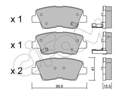 KIA Тормозные колодки задн.Carens,Ceed,Soul,Hyundai i10,20,30,40,Tucson CIFAM 822-886-0