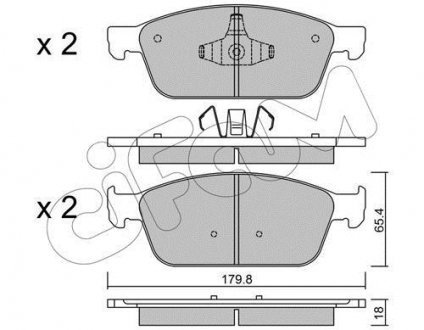 FORD Тормозн.колодки передн.Focus III ST 12-,Kuga II 13-,Transit Connect 15- CIFAM 822-989-0