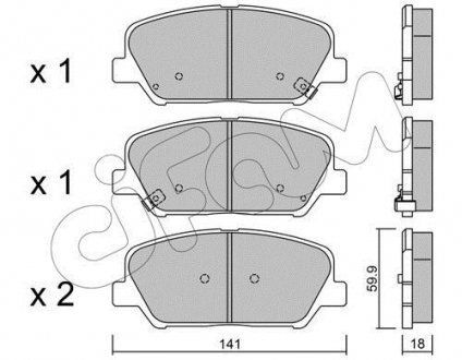 KIA Тормозн.колодки передн. Ceed,Cerato 13-, Carens 1,7CRDi 13-,Hyundai i30,Grandeur CIFAM 822-997-0