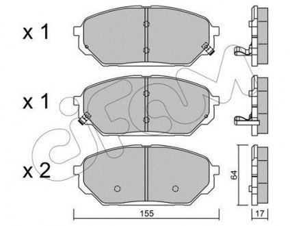 HYUNDAI Колодки тормозные передн.IX55 CIFAM 822-999-0 (фото 1)