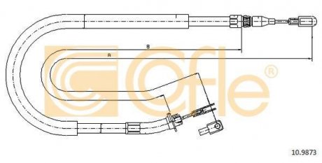 Трос ручного гальма зад. Sprinter/LT 96- Л=Пр. (1513/1325) COFLE 10.9873