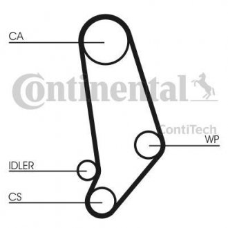 Комплект ременя ГРМ + помпа Contitech CT539WP1