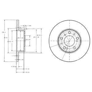 FIAT гальмівний диск передній Ducato TD 86- 290 16 14.8 Delphi BG2257