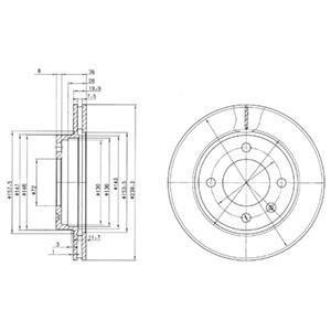 FORD Диск тормозной передний FIESTA 82-89 239.5 20 18 Delphi BG2273