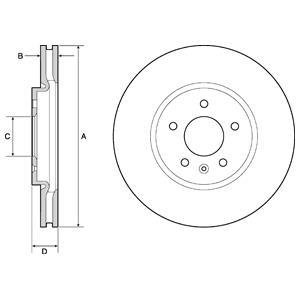 Диск гальм. передн. OPEL ASTRA J 10- Delphi BG4672C