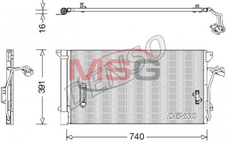 Конденсатор кондиционера AUDI/PORSCHE/VW A6/Q7/Cayenne/Touareg "2,5-6,0 "98-15 DENSO DCN02027