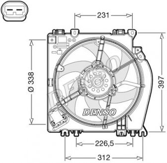 Вентилятор охолодження NISSAN Note 2006 - 2012 DENSO DER46002 (фото 1)