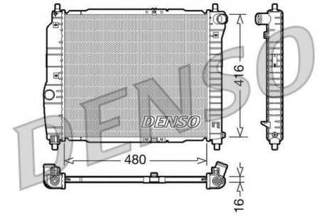 Радиатор CHEVROLET/DAEWOO AveoT200,250/Kalos "1,2-1,5 "02-14 DENSO DRM15003